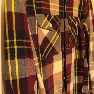J. Crew Heavyweight Flannel in Burgundy Plaid